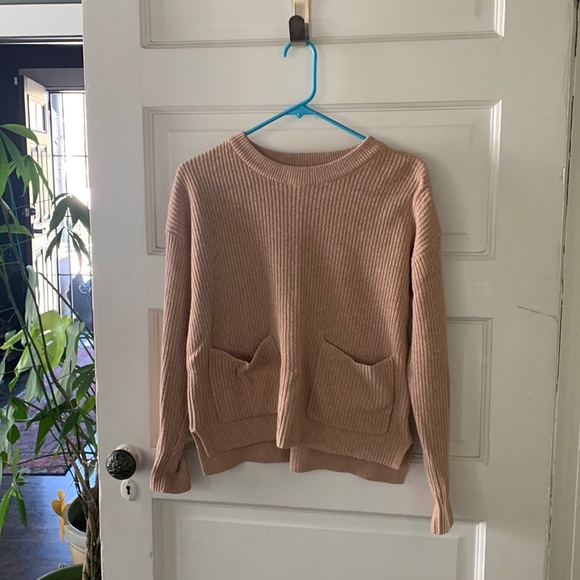 Pink Patch Pocket Pullover Sweater - Picture 2 of 7